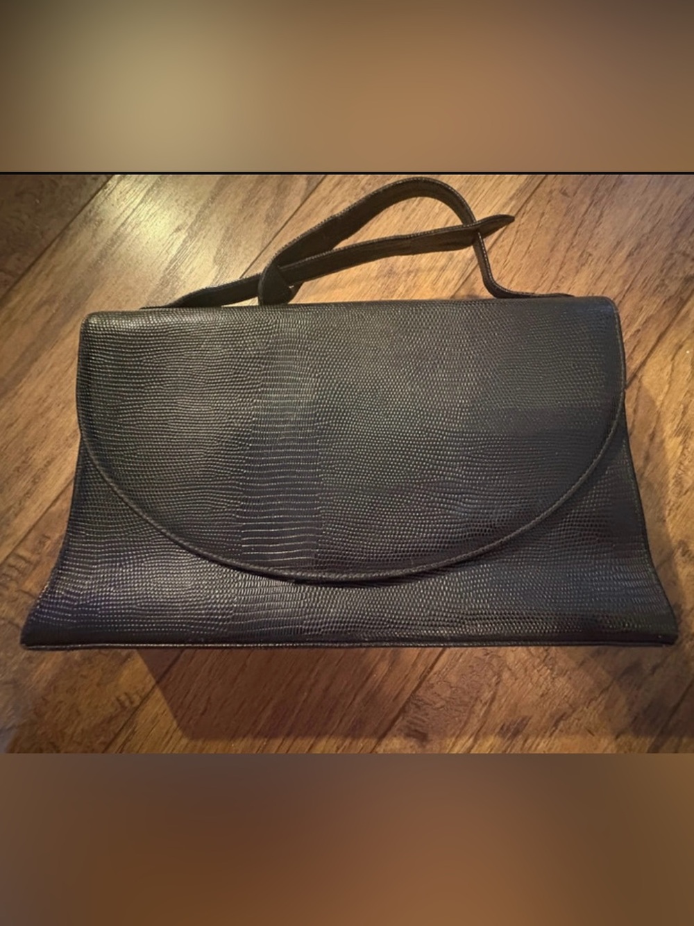 Vintage Rambler Black Genuine Calf Leather Handbag Made in USA
